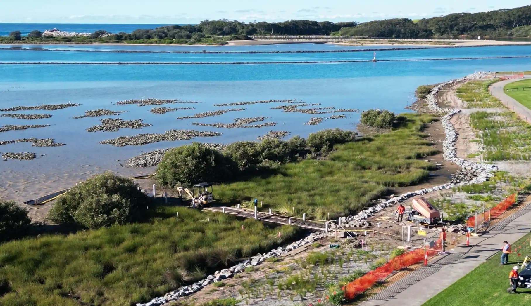 Wagonga Inlet shoreline boardwalk, Narooma NSW